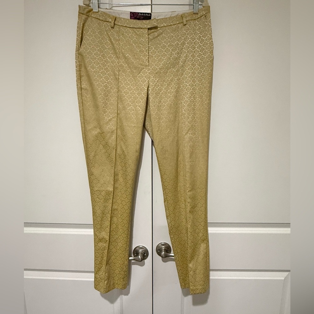 Peck & Peck Gold Patterned Men's Dress Pants